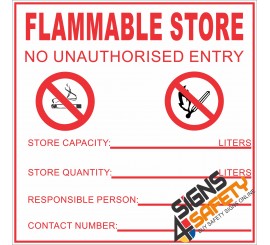 (G17) Flammable Store Sign
