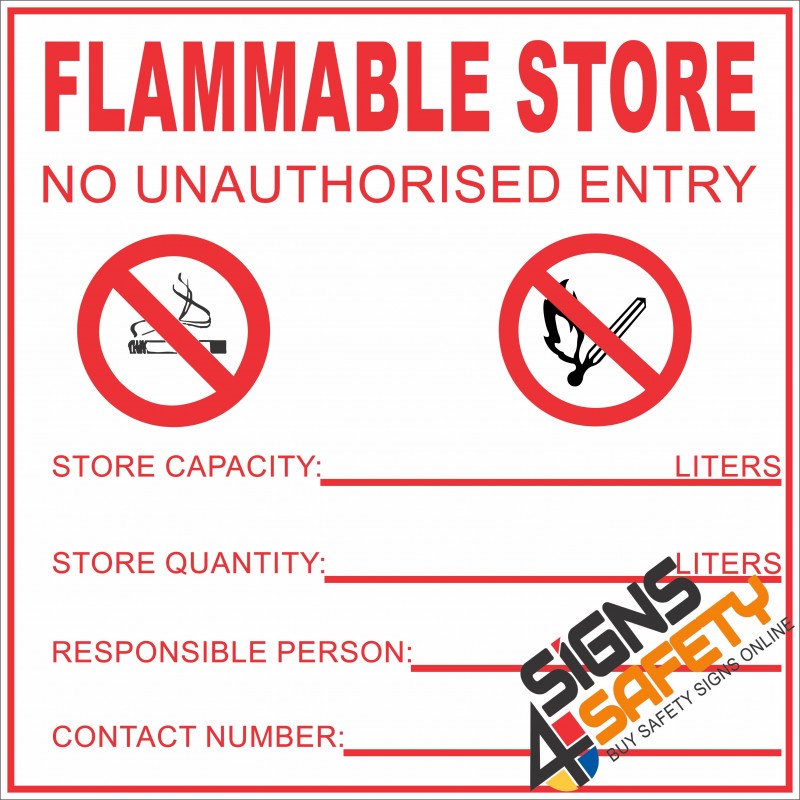Nosa / SABS (G17) Flammable Store Gas Safety Sign