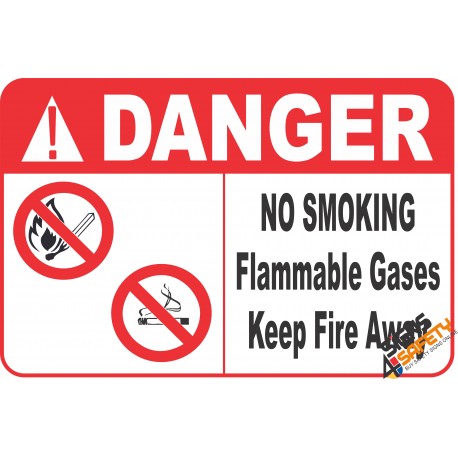 (G27) Danger Flammable Gas / No Smoking / No Open Flame Safety Sign
