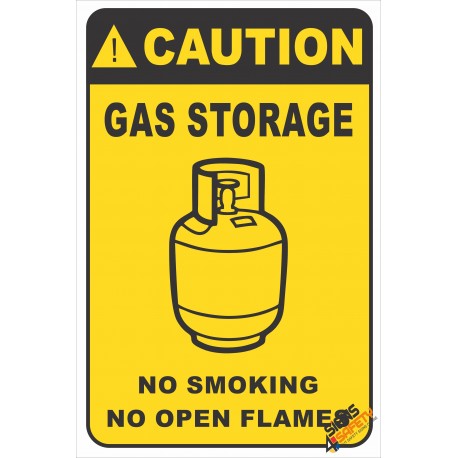 (G39) Caution Gas Storage Safety Sign