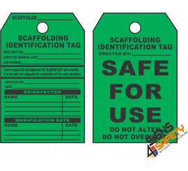 (ST5) Scaffold Safe For Use Safety Tag