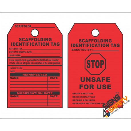 (ST7) Scaffolding Unsafe For Use Safety Tag