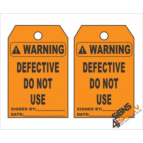 (ST10) Warning Scaffolding Defective Do Not Use Safety Tag