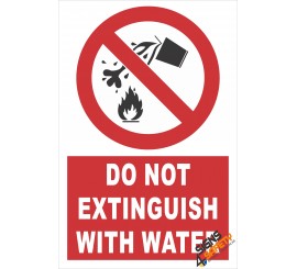 (PE9) Do Not Extinguish With Water / Electrical Sign