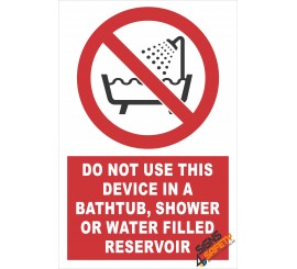 (PE10) Do Not Use Near Water / Electrical Sign