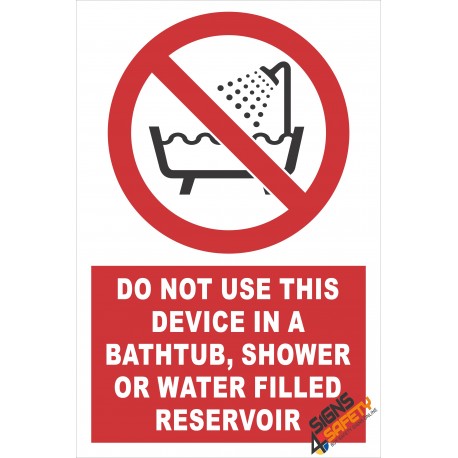 (PE10) Do Not Use Near Water / Electrical Sign