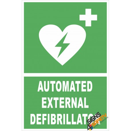 (FE3) Automated External Defibrillator / First Aid Sign