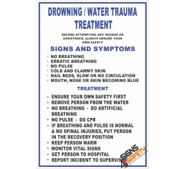 (FA4) Drowning / Water Trauma & Treatment First Aid Sign
