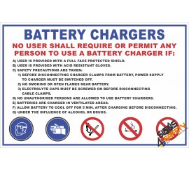(FM2) Battery Charger Safety Rules Sign