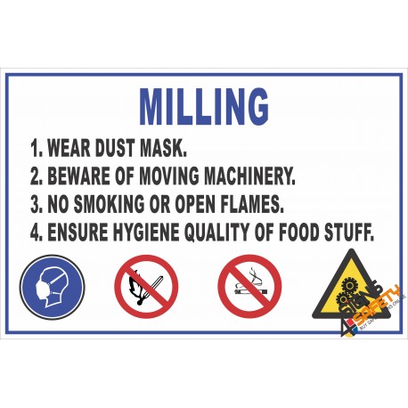 (FM8) Milling Safety Rules Sign