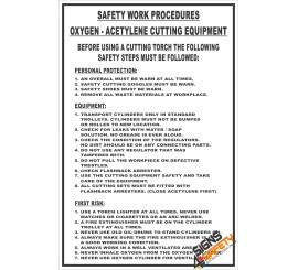 (FM10) Gas Cutting Equipment Safety Procedure Sign