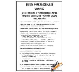 (FM11) Grinding Safety Procedure Sign