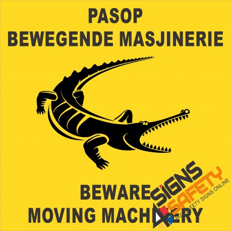 (FM27) Beware Moving Machinery Safety Sign