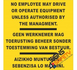 (FM33) No Unauthorised Driving Sign