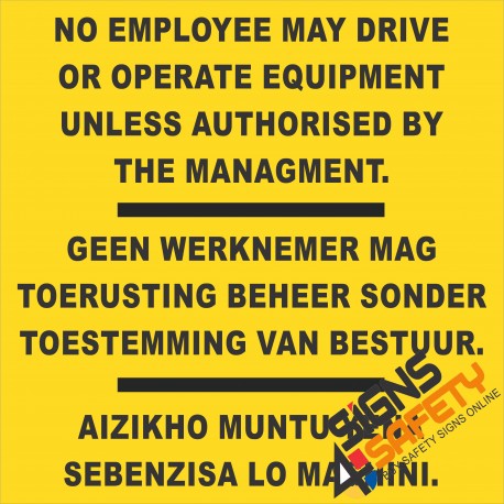 (FM33) No Unauthorised Driving Sign