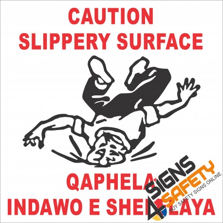 (FM40) Caution Slippery Surface Sign