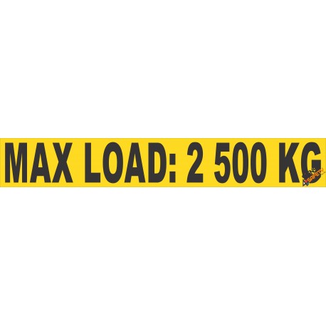 (FM44) Maximum Load Sticker 2500kg