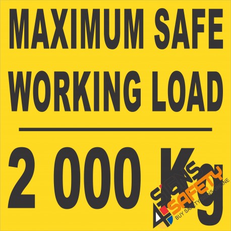 (FM45) Maximum Safe Working Load Sticker
