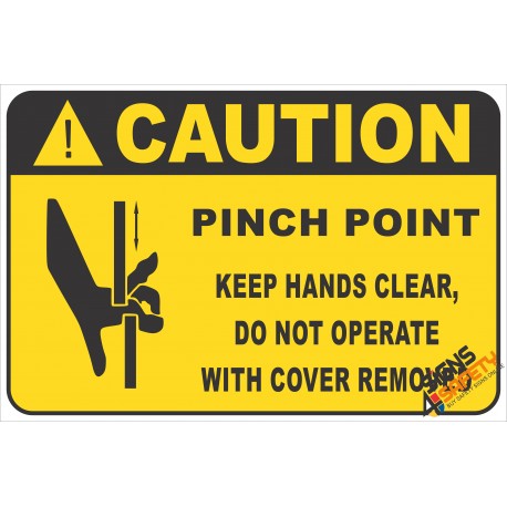 (FM49) Caution Pinch Point Safety Sign