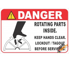 (FM50) Danger / Rotating Parts Safety Sign