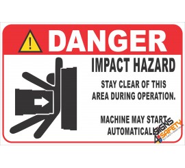 (FM51) Danger / Impact Hazard Safety Sign