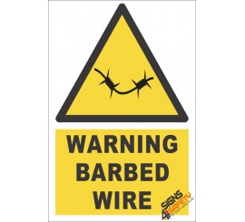 Barbed Wire Warning Sign